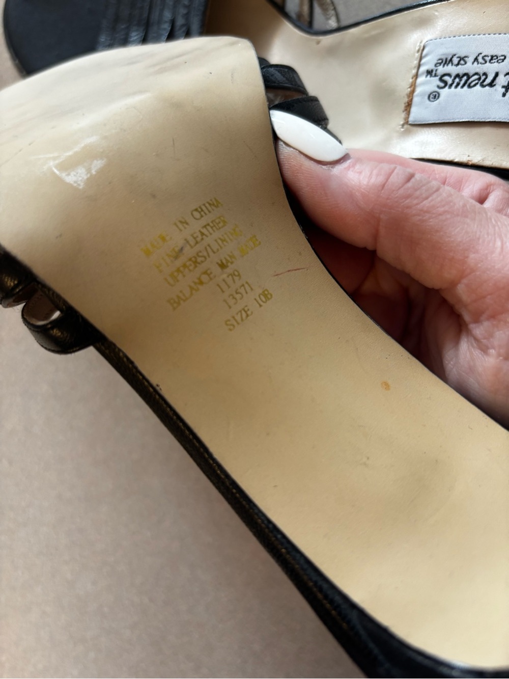 Newport News Black Strappy Kitten Heel Mules - Picture 8 of 9
